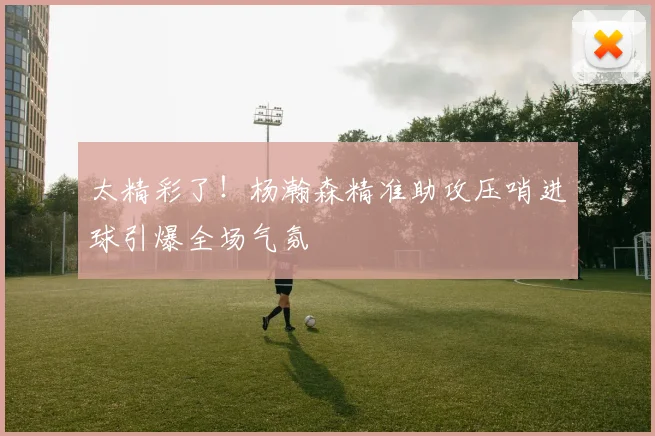 太精彩了！杨瀚森精准助攻压哨进球引爆全场气氛